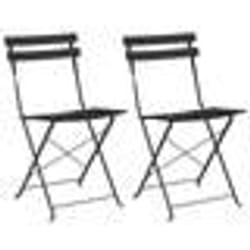 Chaises de jardin pliantes vidaXL 2 pcs anthracite en acier