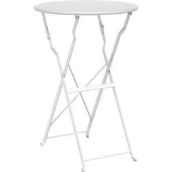Table de bistro pliable Blanc Ø50x71 cm en acier thermolaqué Vidaxl