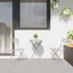 Set de bistro pliable 3 pièces beige en acier