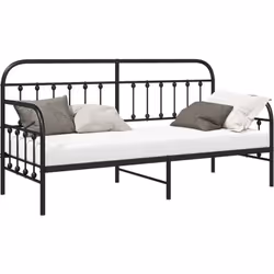 Ce cadre de lit en métal noir moderne est à la fois chic et pratique pour votre chambre. Il allie fonction et design soigné.  ...