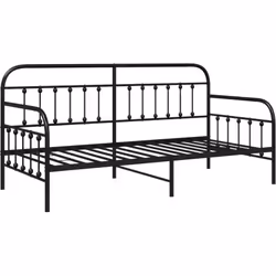 Ce cadre de lit daybed noir en métal marie un style minimaliste chic avec une solidité pratique, idéal pour toute chambre ou ...