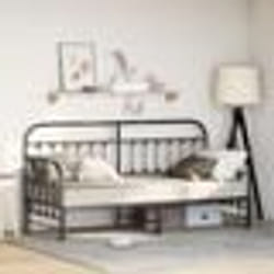 Cadre de lit jour vidaXL avec lit dappoint Noir 80x200 cm en acier 42002636