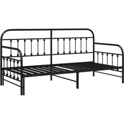Cadre de lit daybed avec lit gigogne Noir 90x200 cm en acier Vidaxl