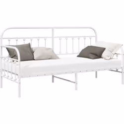 Ce cadre de lit en métal blanc moderne allie style et praticité, transformant n'importe quelle chambre en un havre de paix. S ...