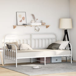 Lit de jour Blanc 90x200 cm en Acier Vidaxl