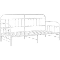 Cadre de lit jour avec lit gigogne Blanc 90x200 cm Acier Vidaxl
