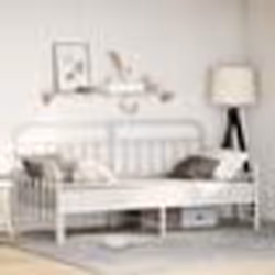 Lit jumeau vidaXL avec lit gigogne blanc 107x203 cm en acier 42002655