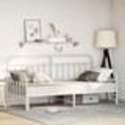 Lit jumeau vidaXL avec lit gigogne blanc 107x203 cm en acier 42002655