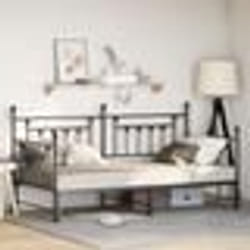 Lit de jour vidaXL avec lit gigogne noir 90x190 cm en acier 42002665