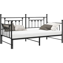 Vidaxl - Cadre de lit jumeau avec lit gigogne Noir 100x200 cm Acier