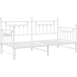 Lit daybed avec lit gigogne blanc 90x190 cm en acier Vidaxl