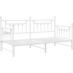 Cadre de lit jour avec lit gigogne blanc 90x200 cm en acier Vidaxl