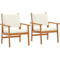 Vidaxl - Chaises de jardin 2 pcs avec coussins en bois d'acacia solide