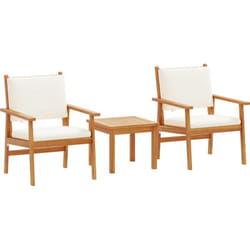 Ensemble bistro de jardin 3 pièces avec coussins en bois d'acacia massif Vidaxl