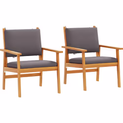 Cet ensemble de sièges d'extérieur comprend deux chaises élégantes en bois d'acacia massif. Super confortables, elles sont pa ...