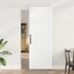 Porte Coulissante vidaXL avec Quincaillerie Blanche 78x211 cm Bois Massif