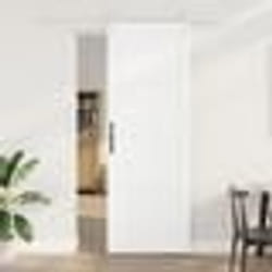 Porte coulissante vidaXL avec kit de matériel Blanche 83x232 cm Bois massif Pin