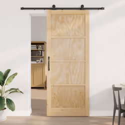 Porte coulissante vidaXL avec kit de quincaillerie 93x232 cm Bois massif de pin