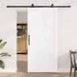 Porte coulissante vidaXL avec kit blanc 93x202 cm en bois massif en pin