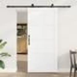 Porte coulissante vidaXL avec kit blanc 93x202 cm en bois massif en pin