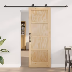 Porte coulissante vidaXL avec ensemble de matériel ORKDAL en bois massif de pin 3333466