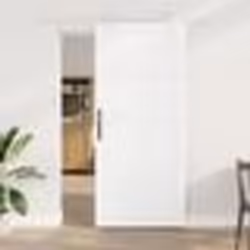 Porte coulissante vidaXL avec set de matériel blanc 93x211 cm bois massif pin