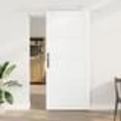 Porte coulissante vidaXL avec set de matériel blanc 93x211 cm bois massif pin