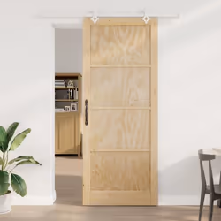 Porte coulissante vidaXL avec quincaillerie 93x232 cm en Bois massif de pin