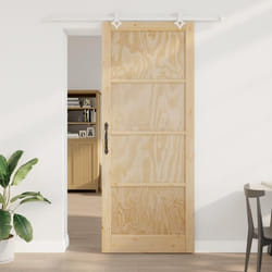 Porte coulissante vidaXL avec quincaillerie 93x232 cm en Bois massif de pin