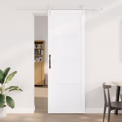 Porte coulissante vidaXL avec matériel blanc 83x232 cm en bois massif de pin 3333761