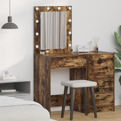 Coiffeuse Chêne Fumé 50 X 41 X 135 Cm Bois D'Ingénierie Vidaxl