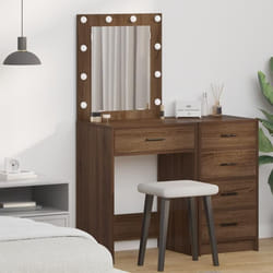 Coiffeuse Chêne Brun 50 X 41 X 135 Cm Bois D'Ingénierie Vidaxl