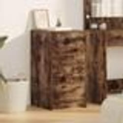 Buffet rustique - vidaXL - Chêne fumé - 4 tiroirs - Bois massif - Marron