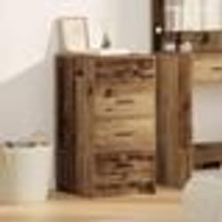 Buffet rustique - vidaXL - Chêne massif - 4 tiroirs - Finition vieillie - Marron
