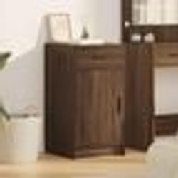 Buffet Bas - vidaXL - Chêne Massif - Design Moderne - 2 Tiroirs - 1 Porte - Finition Mate