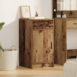 Buffet bas rustique - vidaXL - Bois massif - 1 porte 1 tiroir - Marron - 40x41x75 cm