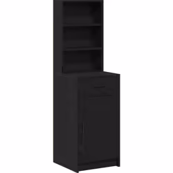 Cette armoire haute mixe praticité et style chic. En bois d'ingénierie recouvert de chêne noir, son look élégant s'intègre bi ...