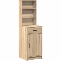 Ce placard haut coche toutes les cases pour allier praticité et style. Fabriqué en bois d'ingénierie avec une finition chêne  ...