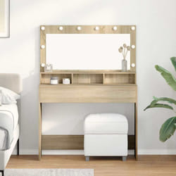 Coiffeuse Chêne Sonoma 100 X 41 X 135 Cm Bois D'Ingénierie Vidaxl