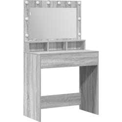 Table de maquillage avec des lumières led grises Sonoma 79x41x135 cm Vidaxl