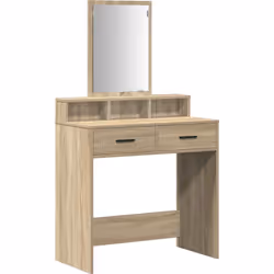 Cette table de coiffeuse en chêne Sonoma est le meuble pratique et stylé dont tu as besoin dans ta chambre ou ton espace de p ...