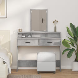 Vidaxl - Coiffeuse Gris Béton 100 X 41 X 140 Cm Bois D'Ingénierie