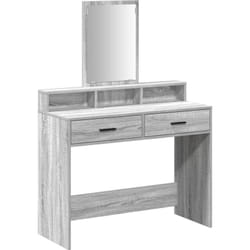 Table de maquillage avec tiroirs Gris Sonoma 100x41x140 cm Vidaxl