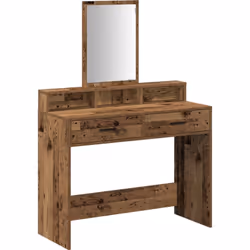 Cette table de maquillage en bois rustique est un super ajout pour n'importe quelle chambre ; elle mélange style et fonction  ...