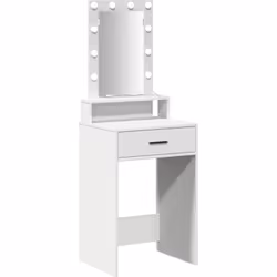 Cette table de coiffeuse stylée mixe look et praticité. C'est un essentiel pour toute chambre tendance ou coin de soins. Le d ...