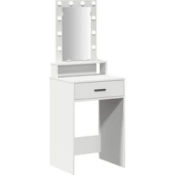 Coiffeuse avec lumière led Blanche 50x41x140 cm Vidaxl
