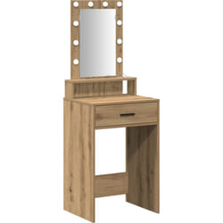 Table de maquillage avec lumières led en chêne Artisan 50x41x140 cm Vidaxl