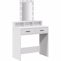 Cette coiffeuse moderne combine style et fonctionnalité, parfaite pour toute chambre actuelle. Fabriquée en bois d'ingénierie ...