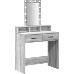 Vidaxl - Coiffeuse avec des lumières led, Gris Sonoma, 79x41x140 cm