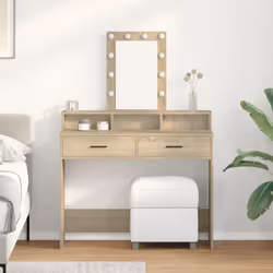 Cette Table de Coiffure en Chêne Sonoma mélange pratique et élégance, ce qui en fait un super ajout à n'importe quelle chambr ...
